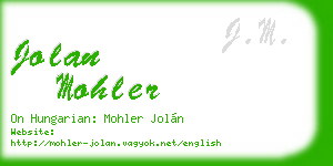jolan mohler business card